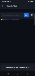 Clock In Screen